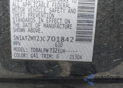 2018 Nissan Rogue S z USA, uszkodzony, nr VIN 5N1AT2MT2JC701842